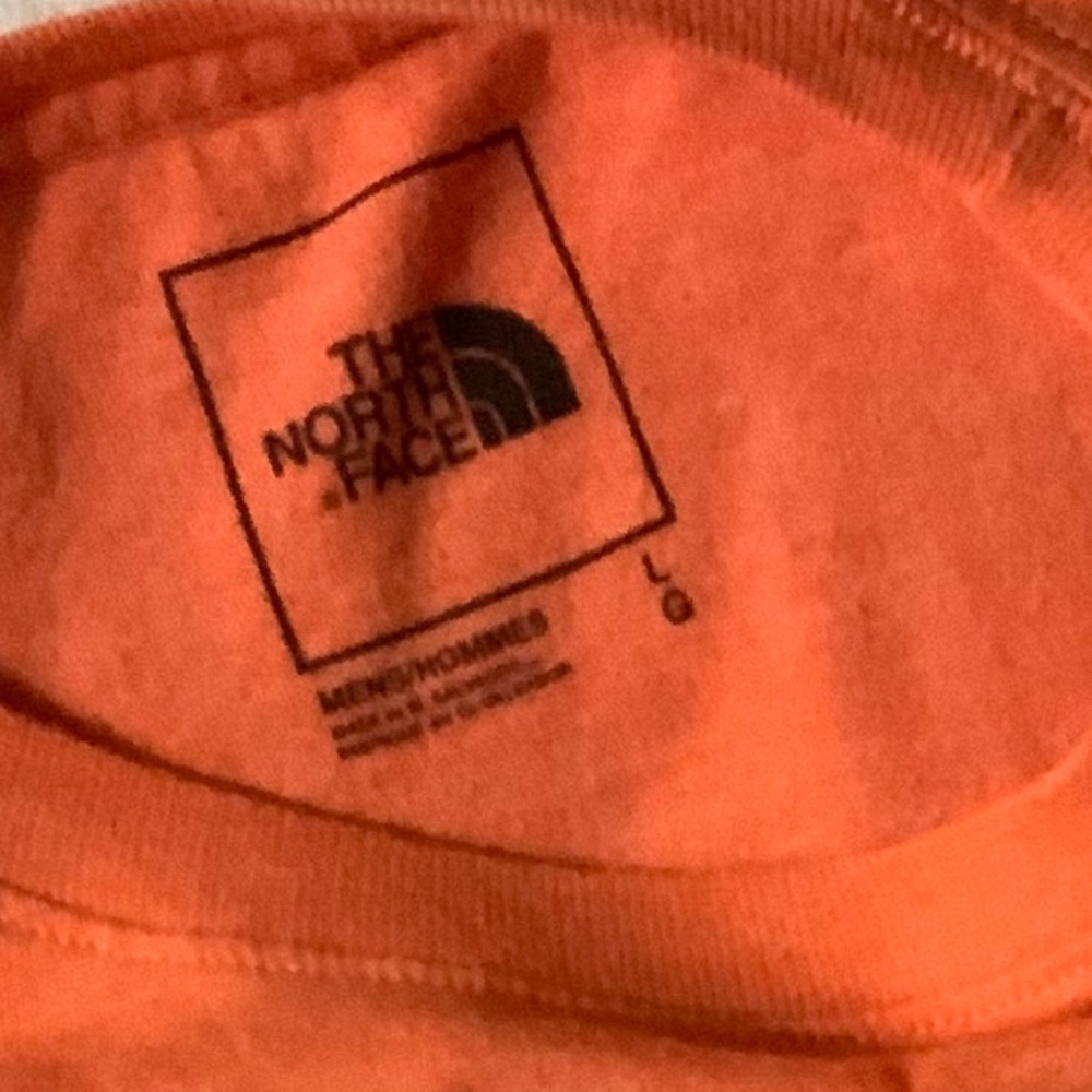 The North Face Orange L Short Sleeve Adventure Outdoor Hiking Cabincore - Picture 4 of 5
